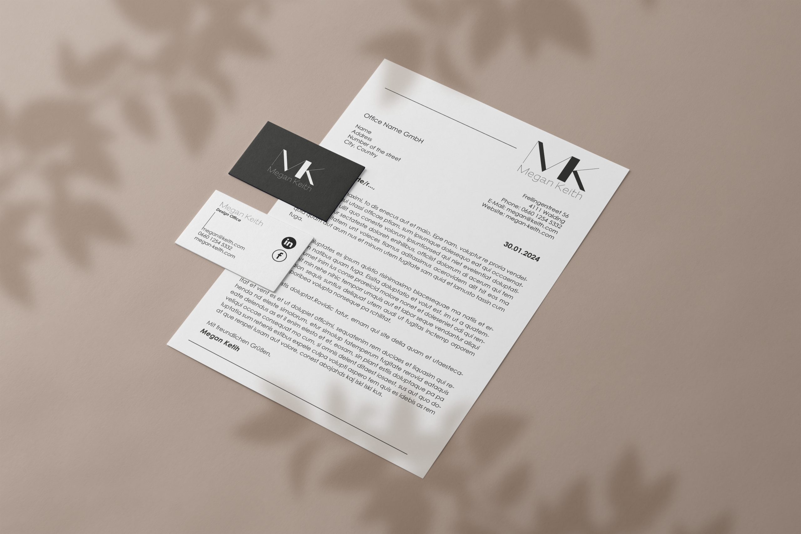 business card and stationery
